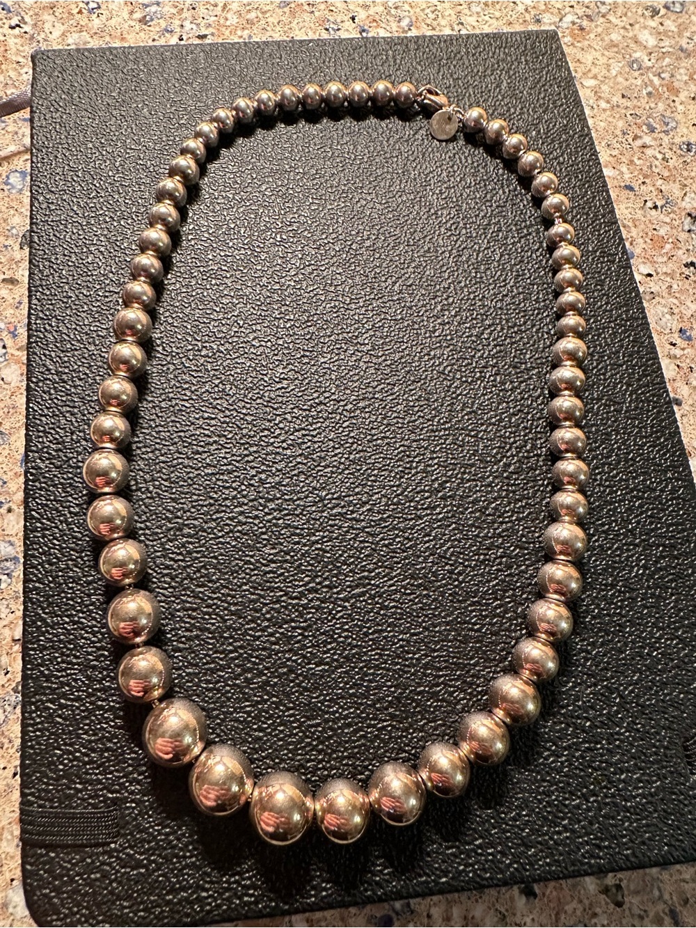 Tiffany & Co Graduated Bead Necklace 925 Sterling Silver